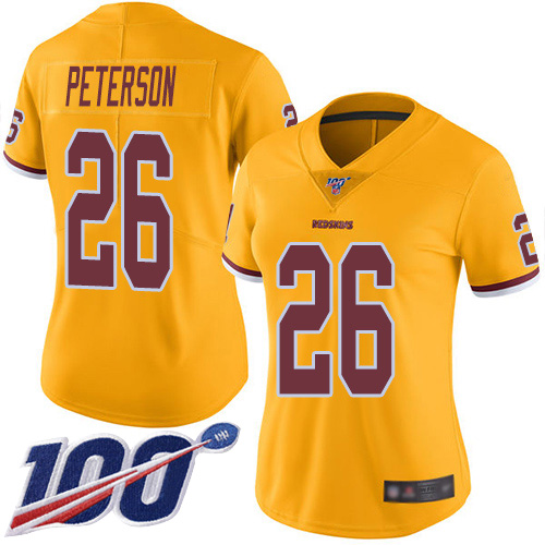 Washington Redskins Limited Gold Women Adrian Peterson Jersey NFL Football #26 100th Season Rush